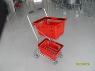 El acero del supermercado rodó la cesta de compras con la rueda del PVC/de la PU/de TPR de 3 pulgadas
