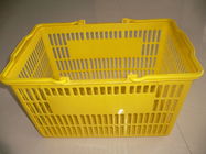 La cesta de compras del amarillo portátil del PDA/solos plásticos lleva cestas de la manija