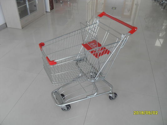 China Carretilla americana de las compras del supermercado con las piezas plásticas rojas fábrica