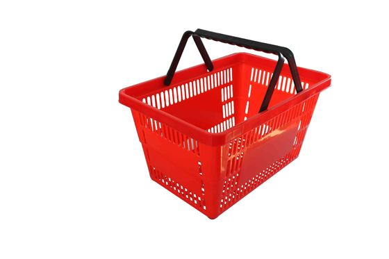 China Cestas rojas/de mano de la cesta de compras plástica al por menor del supermercado de compras fábrica