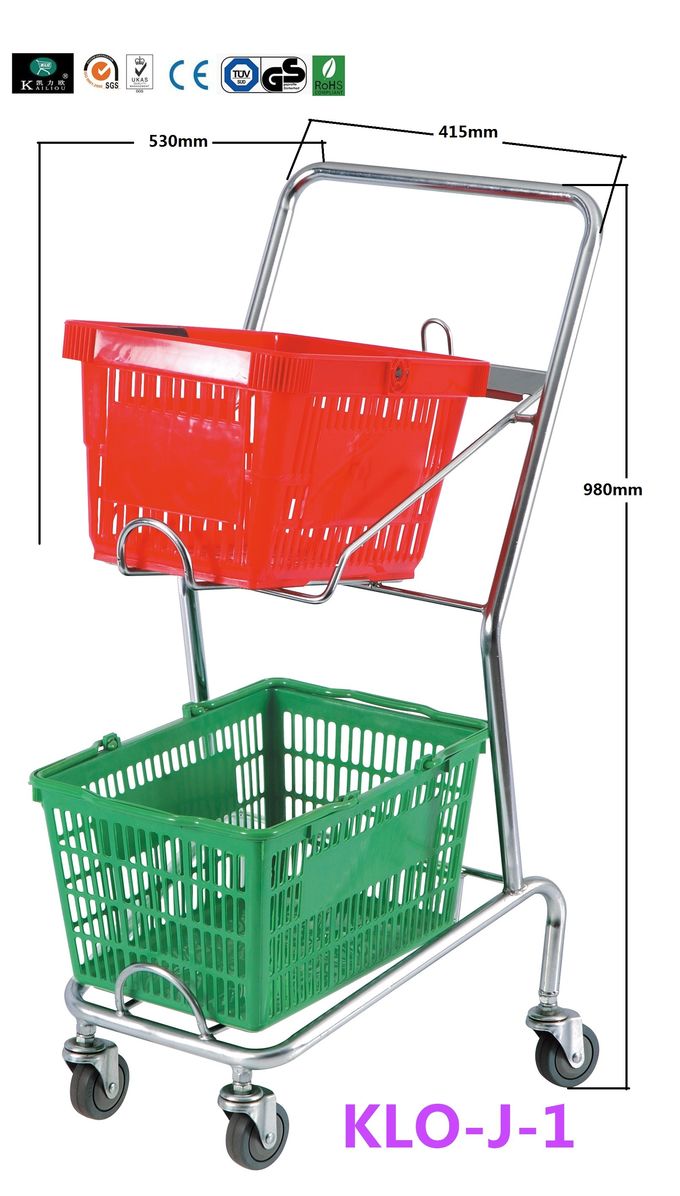 Cestas rojas/de mano de la cesta de compras plástica al por menor del supermercado de compras