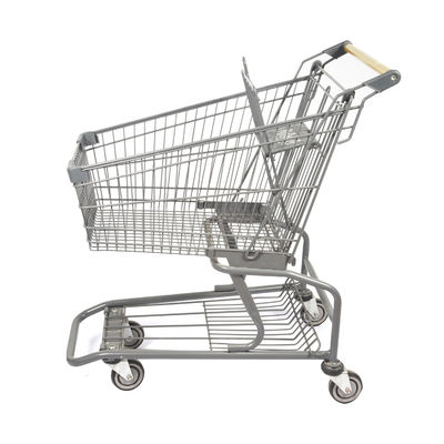 Venta al por mayor americana del carro de la compra de Gray Classic Light Supermarket Metal del estilo adaptable
