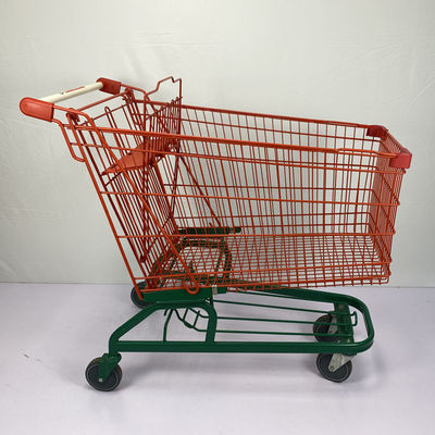 comprar 210L tipo alemán carro de la carretilla de las compras de Warehouse rojo y verde con las ruedas de la PU de 5 pulgadas online manufacture