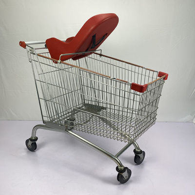 comprar carretilla europea de las compras del metal del estilo del supermercado 240L con el carro y el salón Seat del almacenamiento de capacidad grande del bebé online manufacture