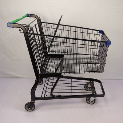 comprar Carro de la compra electroforético del metal del carro de la compra de acero negro americano del estilo online manufacture