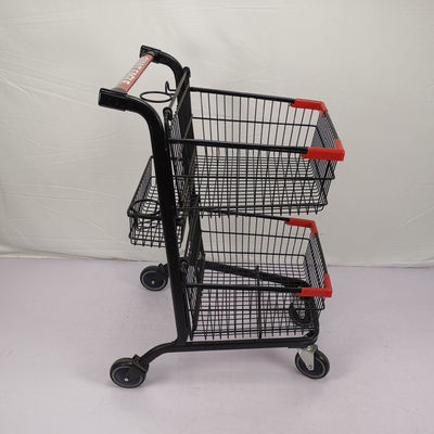 comprar Tres carro de la compra de acero del metal de carbono de la carretilla de la cesta de compras de la cesta 80L Q195 online manufacture