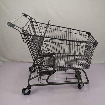 comprar carro de la compra de acero de la capa del polvo de 150L Grey Metal Shopping Trolley Zinc online manufacture