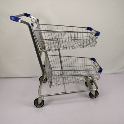 comprar Carro doble de acero público de la cesta de la carretilla Q195 de la cesta de compras del servicio online manufacture