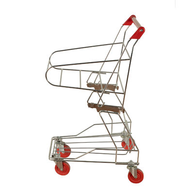 comprar El cinc empuja la capa del polvo manualmente de la carretilla de la cesta de compras de 4 ruedas con la impresión del logotipo online manufacture