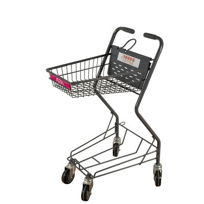 comprar Carro plegable conveniente de la cesta del supermercado del cinc de Gray Two Basket Shopping Trolley online manufacture