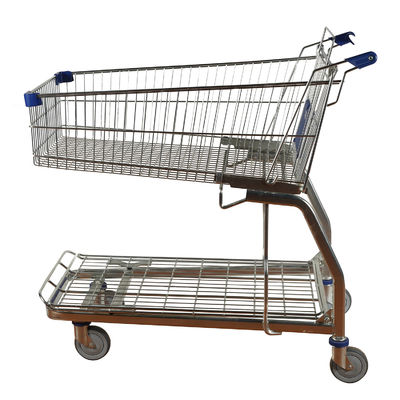 comprar Carretilla de mano larga de la tienda de Mesh Cage Supermarket Large Grocery del alambre de metal con la venta al por mayor del chasis online manufacture