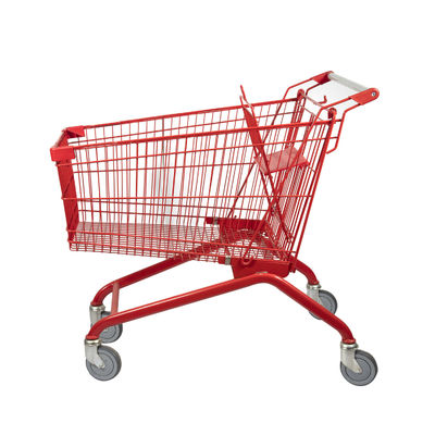 comprar Venta al por mayor europea roja de la capacidad grande de la carretilla del supermercado del carro de la compra del estilo 180L online manufacture