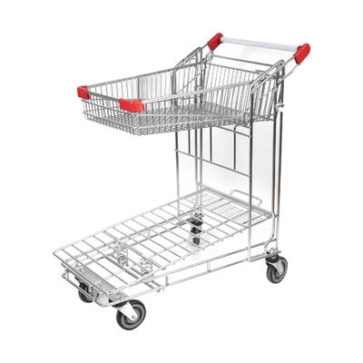 comprar Supermercado resistente Tally Trolley de la carretilla de Warehouse de la capa doble del cinc online manufacture