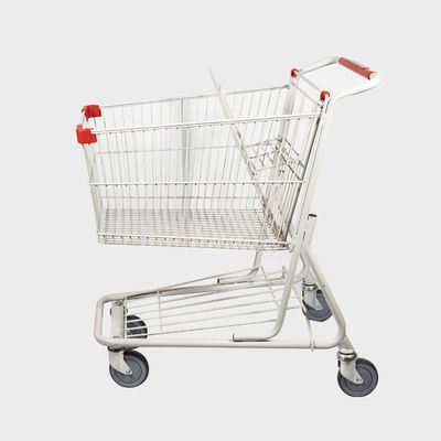 comprar carretilla americana Gray White Trolley Grocery Cart de las compras del metal del estilo 100L con las ruedas de TENTE online manufacture