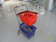 Eslabón giratorio 4 carretilla de las compras del supermercado de 3 de la pulgada echadores del PVC usada en pequeña tienda