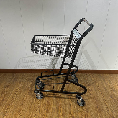comprar Carrito de cesta de doble capa de supermercado ligero Carrito de metal con ruedas de pu de 4 pulgadas online manufacture