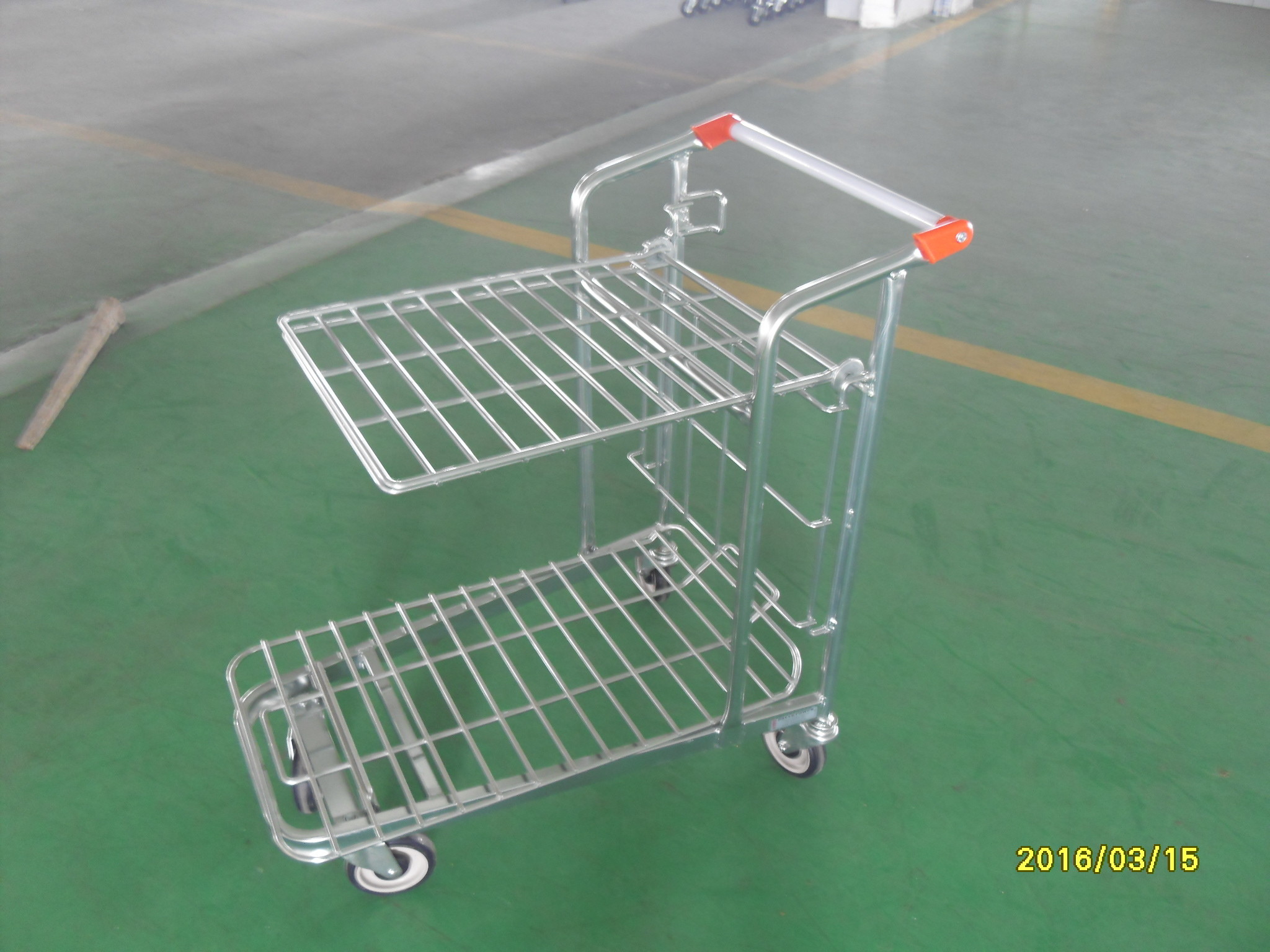 Retail Store supermarket Warehouse Cargo Trolley with 5 inch swivel flat TPE casters